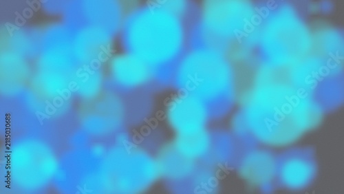 Abstract Cyan and Blue Bokeh Light Background with Soft Blurred Circles, Glowing Colorful Orbs, Dreamy Defocused Texture and Vibrant Atmospheric Effect