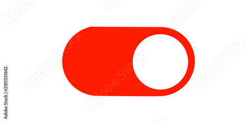 Фотография Red toggle switch slider icon on transparent background for settings