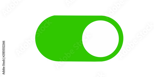 Obraz na plátně Green toggle switch slider button icon for active interface settings