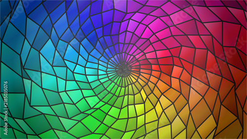 Obraz na plátně A mesmerizing digital mosaic pattern composed of numerous colorful gradient tria