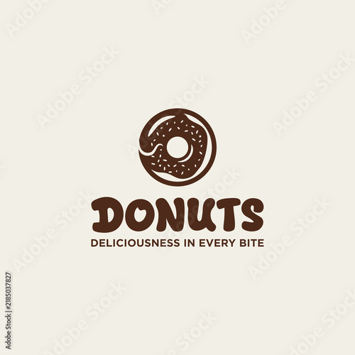 Delicious glazed donut logo vector design for bakery or cafe shop