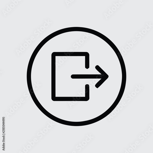 Obraz na płótnie Logout and Exit Line Icon, Sign Out Door Arrow Symbol