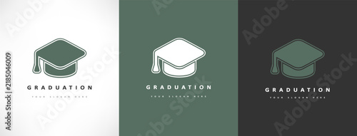 graduation hat logo education vector