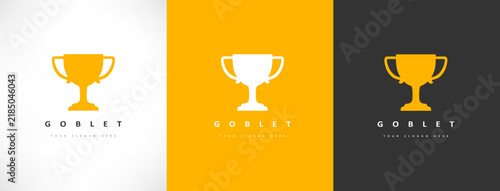 Goblet logo vector. Champion Cup Design