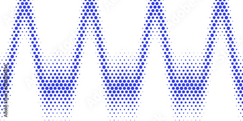 Abstract Blue Halftone Dots Background with Business People Silhouettes Circular Pattern Technology Design and Modern Vector Illustration Wallpaper Template