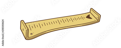Vintage Wooden Ruler Illustration for Measurement and Growth