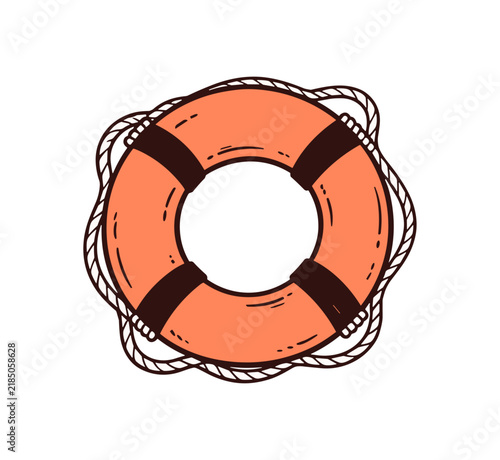Nautical Lifebuoy Illustration for Maritime Safety and Rescue