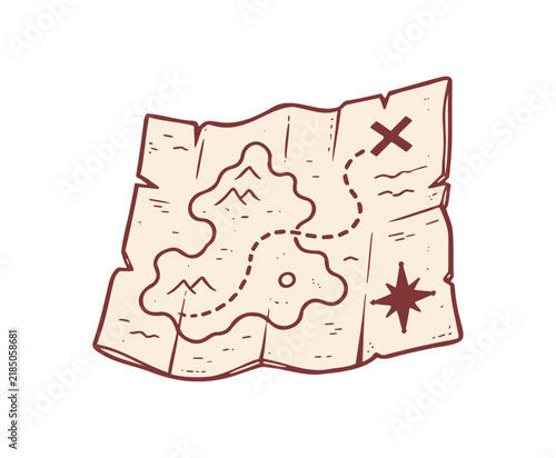 Vintage Hand Drawn Treasure Map Illustration