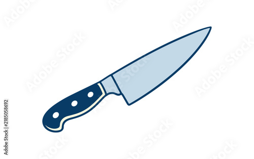 Professional chef knife vector icon on white background