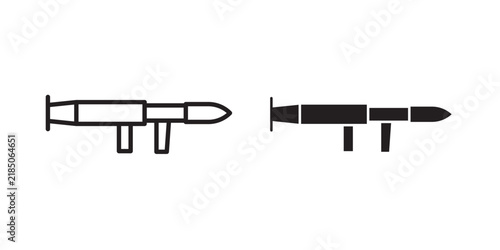 Fotografía Grenade Launcher icon flat outline in black