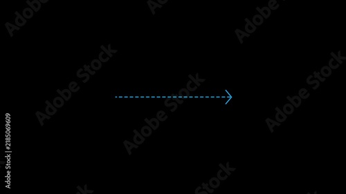 Cyan color arrows and dotted lines animation. 4k video