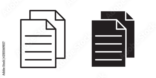 Принти на полотні Duplicate icon flat outline in black