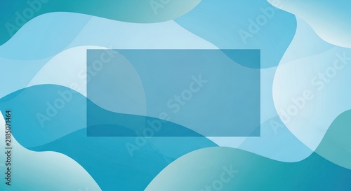 A blue and green abstract wave pattern on a blue background.