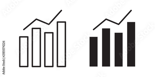 Obraz na płótnie Chart histogram icon flat outline in black