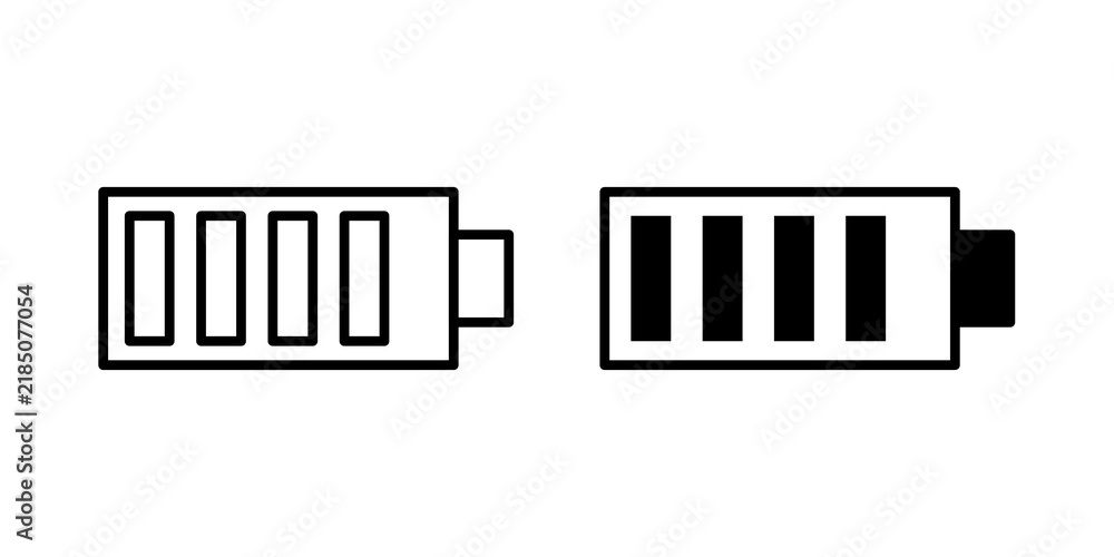 Obraz premium Battery icon flat outline in black