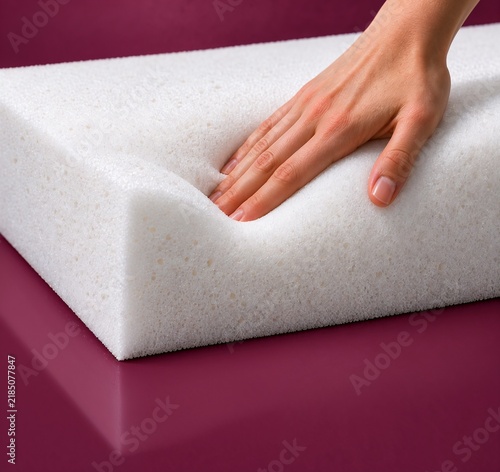Close‑up of foam rubber. The concept of a soft, elastic, and shock‑absorbing material.