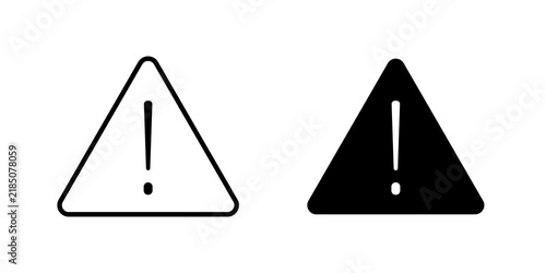 фотографія Alert sign flat outline in black