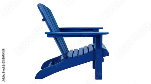 Fotografía Blue wooden adirondack chair for garden and patio relaxation isolated on transpa