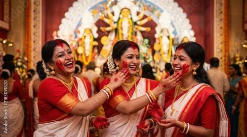 Women Celebrating Bengali Festival
