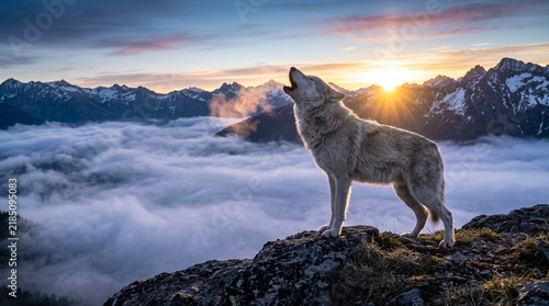 Naklejka wolf in the mountains