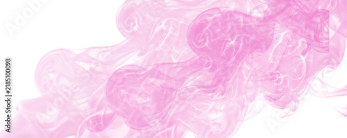 Abstract pink smoke swirls isolated on transparent background