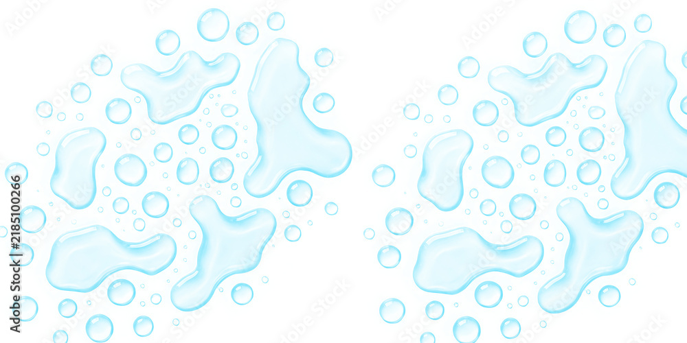 Obraz premium Water droplets and liquid splashes isolated on transparent background