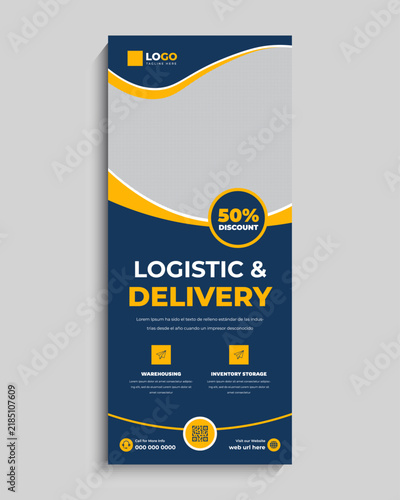 Logistics and Delivery Services Roll Up Standee Banner Template