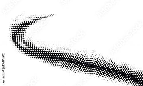 Abstract Halftone Pattern of Black Dots Fading into White Space