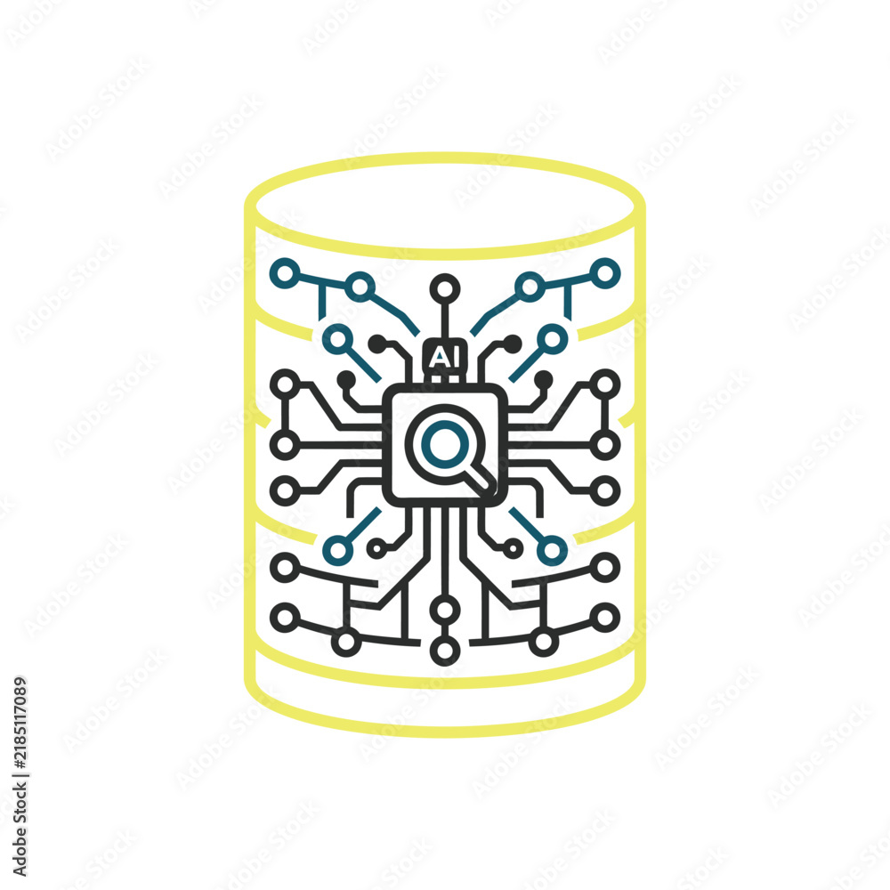 Obraz premium Artificial intelligence data analytics icon
