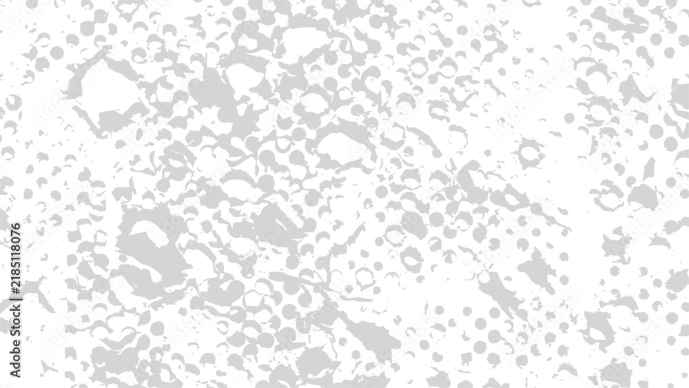 Fototapeta premium White and silver grey abstract halftone dot texture background with retro print grain.