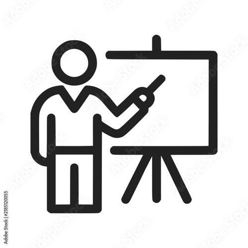 teacher pointing white board icon