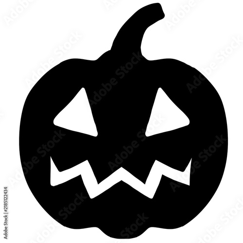 Spooky halloween pumpkin isolate on transparent background