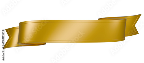 Curved Gold Metallic Ribbon Banner Frame