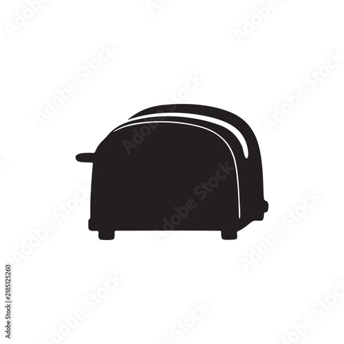 Simple black silhouette toaster with two slots isolated design