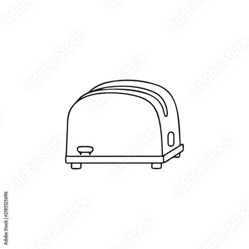 Simple line drawing of classic two slice toaster appliance