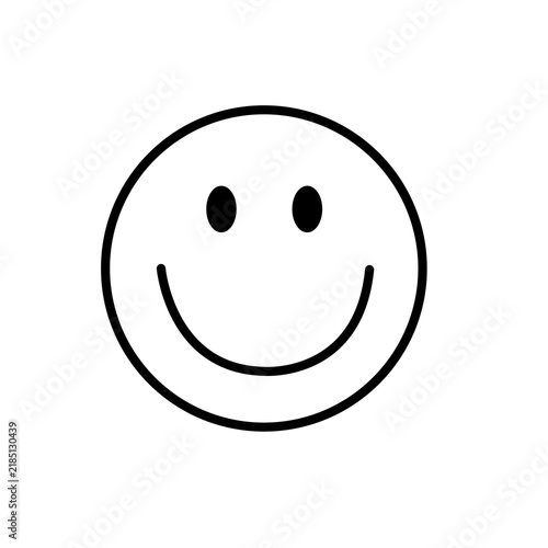 Smiley Face Line Art Vector Icon Happy Smiling Emoticon for Social Media Chat and Reaction UI Design
