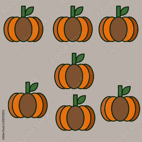 Pumpkin Seamless Pattern with Autumn Harvest Illustration Flat Vector Design for Fall and Halloween