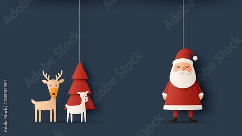 Adorable santa claus figure made from paper holding a lengthy list of who is naughty or nice for festive holiday decor