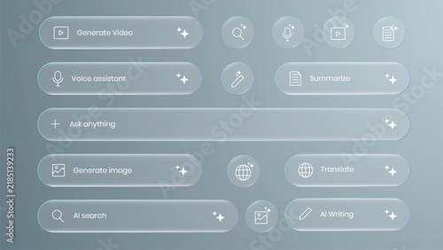 Futuristic AI Tools Glassmorphism Interface with Digital Assistant