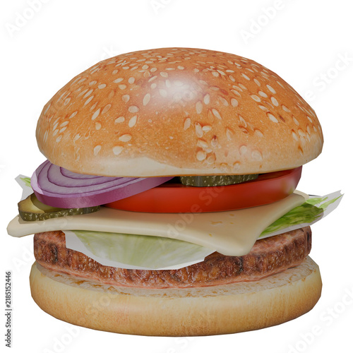 Krabby Patty Burger Cartoon Junk Food Art