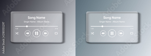 Modern Music Player Interface UI Vector Design with Audio Controls and Minimal Media Player Concept
