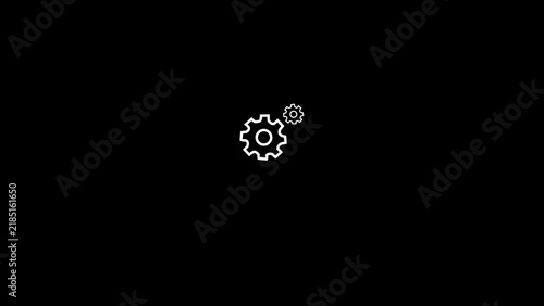 Simple line art gear icon for industrial settings or configuration with mechanic technical engineering industry configuration