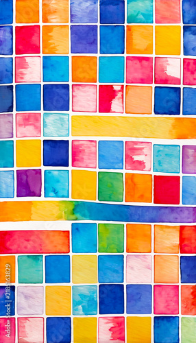 Bright abstract background with multicolored squares