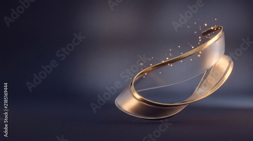 Upward Trending Financial Growth Curve Ribbon on Dark Luxury Background Concept