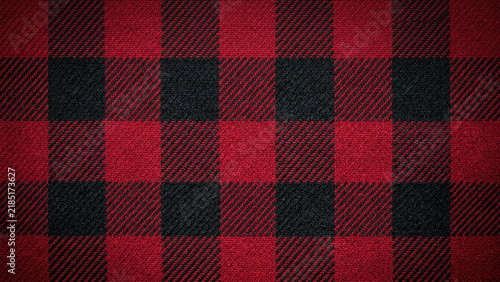 Classic red and buffalo plaid flannel fabric textile pattern texture generated using ai