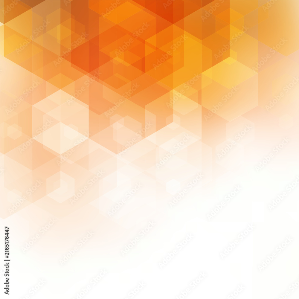 Fototapeta premium Modern geometric abstract background with orange and yellow hexagons for your design. eps 10