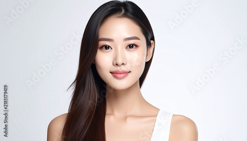 Tapety artystyczne 透明感あふれる韓国女性のナチュラルビューティーポートレート
