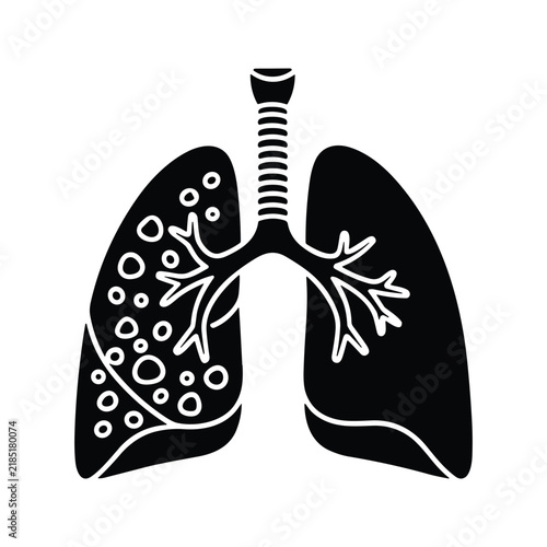 Foto Pulmonary respiratory organ and bronchial structure anatomical for clinical biol