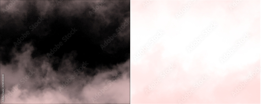 Fototapeta premium Wispy pinkish smoke or fog rising from bottom on transparent background.