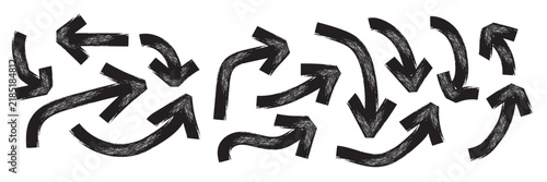 Foto Various bold brush drawn curved arrows